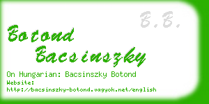 botond bacsinszky business card